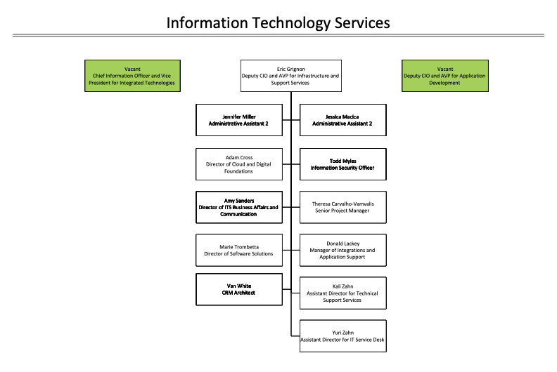 Information Technology Services Organizational Chart